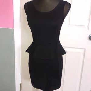 Classy Black peplum mini dress
